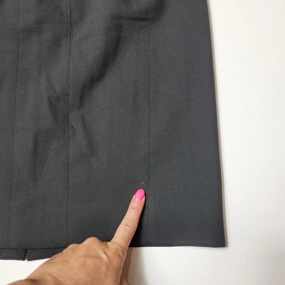 Bcbgmaxazria Women's Straight Pencil Career Skirt Elastic Waist Panel Wool Blend